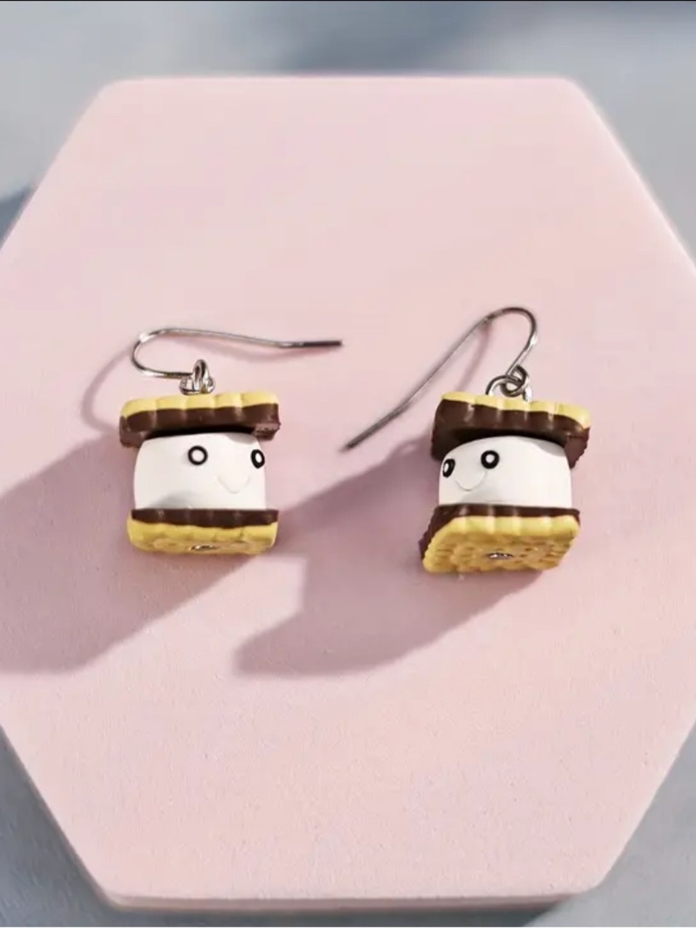 New S'more Dangle Earrings - Yellow & Brown